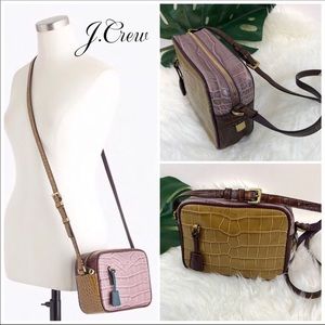 Jcrew signet croc embossed tricolor bag